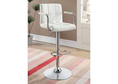 Palomar Adjustable Height Bar Stool White and Chrome