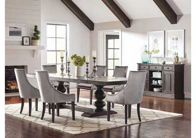 Image for Phelps Rectangular Trestle Dining Set Antique Noir and Grey