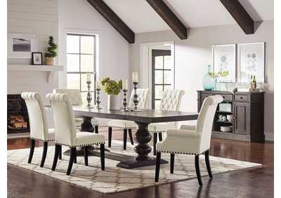 Image for Phelps Rectangular Trestle Dining Set Antique Noir and Beige