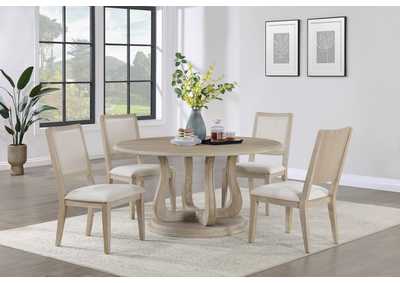 Image for Trofello 5-piece Round Dining Set White Washed