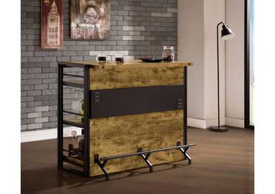 Renaldi Bar Unit with Stemware Rack Antique Nutmeg,Coaster Furniture