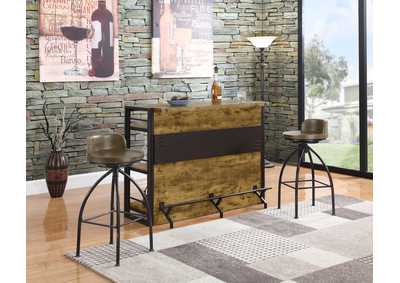 Renaldi Bar Unit with Stemware Rack Antique Nutmeg,Coaster Furniture