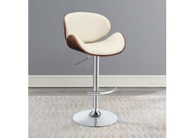 Image for Harris Adjustable Bar Stool Ecru and Chrome