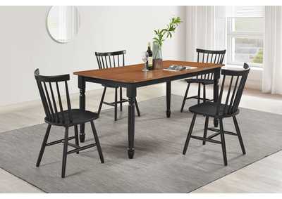 Image for Hollyoak 5-piece Rectangular Dining Set Walnut and Black