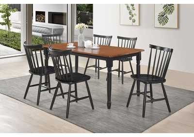 Image for Hollyoak 7-piece Rectangular Dining Set Walnut and Black