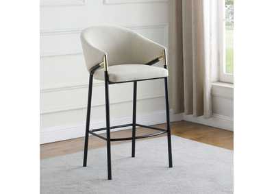 Image for Chadwick Sloped Arm Bar Stools Beige and Glossy Black (Set of 2)