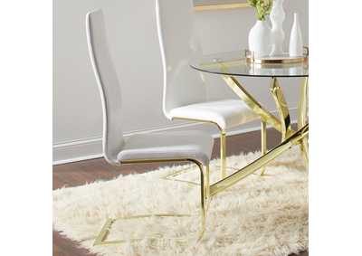 Image for Blair Side Chairs White and Rustic Brass (Set of 4)