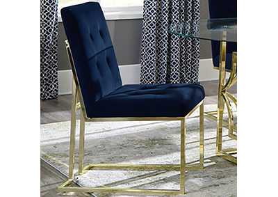 Image for Cisco Tufted Back Side Chairs Ink Blue (Set of 2)