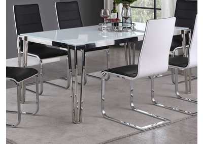 Image for Pauline Rectangular Dining Table with Metal Leg White and Chrome