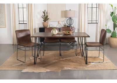 Image for Topeka 5-piece Dining Set Mango Cocoa and Gunmetal