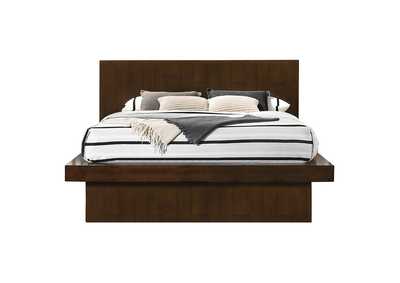 Jessica Eastern King Platform Bed with Rail Seating Cappuccino,Coaster Furniture