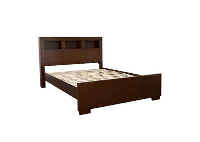 Jessica Eastern King Bed With Storage Headboard Cappuccino,Coaster Furniture
