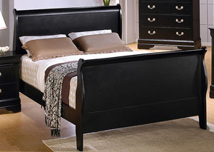Louis Philippe Black King Bed