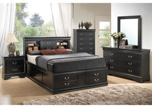 Image for Louis Philippe Black Queen Storage Bed