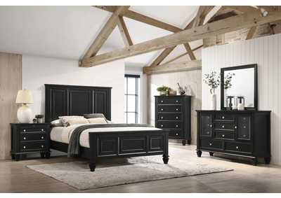 Image for Sandy Beach California King Panel Bed With High Headboard Black