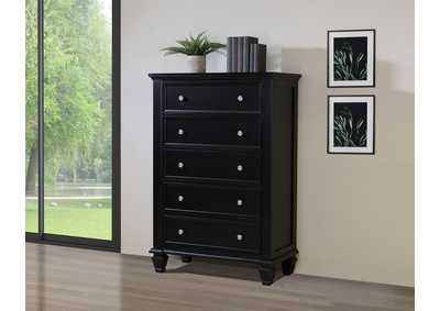 Image for Sandy Beach 5-drawer Chest Black