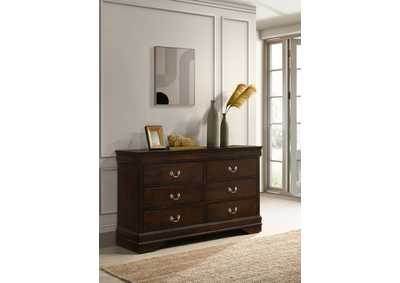 Louis Philippe 6-drawer Dresser Cappuccino