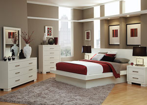 Image for Jessica White California King Bed w/Dresser & Mirror