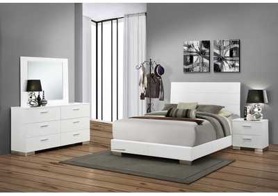 Felicity Panel Bedroom Set Glossy White,Coaster Furniture