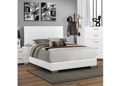Felicity Eastern King Panel Bed Glossy White,Coaster Furniture