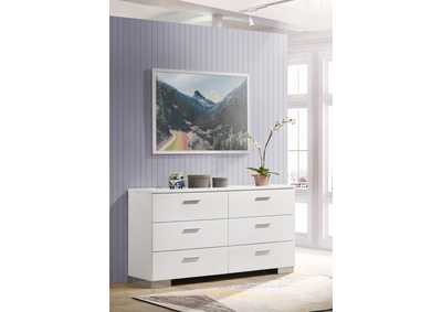 Image for Felicity 6-drawer Dresser Glossy White