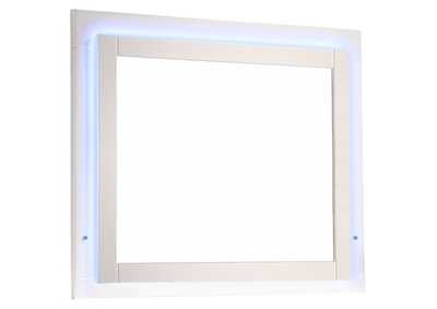 Felicity Mirror Glossy White with LED Light,Coaster Furniture