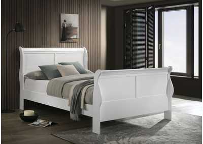 Louis Philippe Full Sleigh Panel Bed White