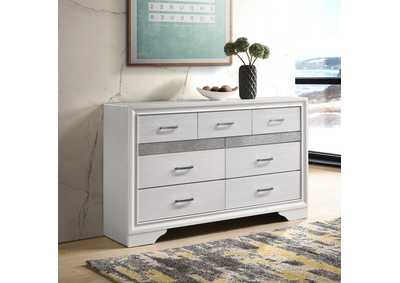 Image for Miranda 7-drawer Dresser White and Rhinestone