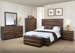 Image for Coffee/Sappy Walnut Eastern King Bed w/Dresser and Mirror