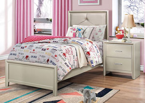 Image for Silver Twin Upholstered/Panel Bed