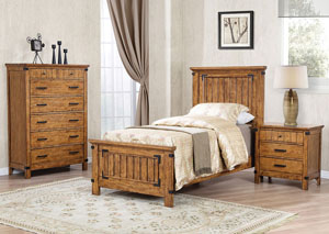 Natural & Honey Twin Panel Bed