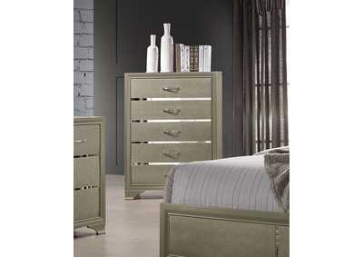 Image for Beaumont 5-drawer Rectangular Chest Champagne