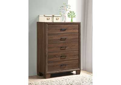 Image for Brandon 5-drawer Chest Medium Warm Brown