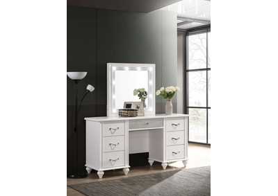 Image for Barzini 7-drawer Vanity Desk with Lighted Mirror White