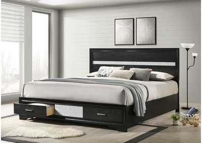 Image for Miranda California King 2-drawer Storage Bed Black