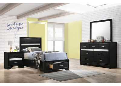 Image for Miranda 4-piece Twin Storage Bedroom Set Black