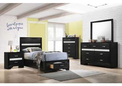 Image for Miranda 5-piece Twin Storage Bedroom Set Black