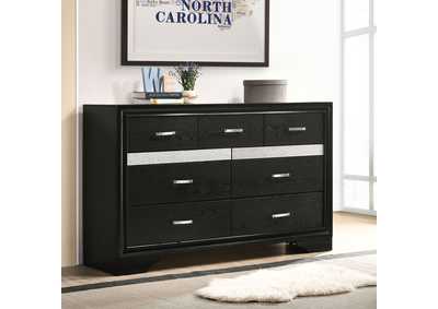 Image for Miranda 7-drawer Dresser Black and Rhinestone