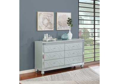 Image for Gunnison 6-drawer Dresser Silver Metallic