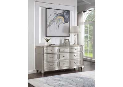 Image for Evangeline 9-Drawer Dresser Silver Oak