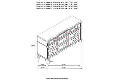 Evangeline 9-Drawer Dresser Silver Oak,Coaster Furniture
