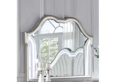Evangeline Camel Top Dresser Mirror Silver Oak,Coaster Furniture