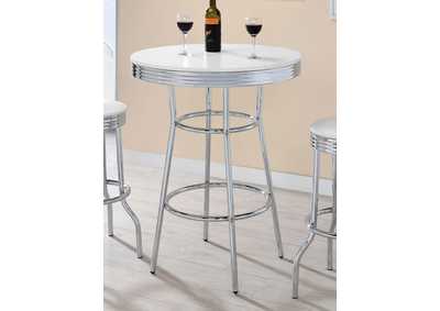 Image for Theodore Round Bar Table Chrome and Glossy White