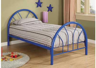 Blue Metal Twin Bed