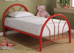 Red Metal Twin Bed