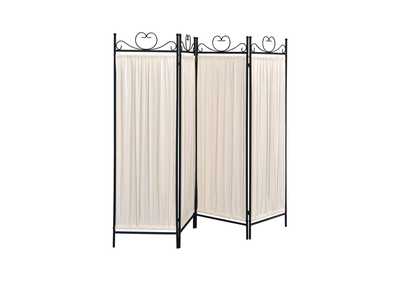 Image for 4-panel Folding Screen Beige and Black