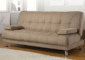 Image for Tan Microfiber Sofa Bed