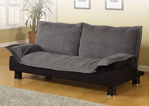 Image for Grey & Black Futon Sofa Bed