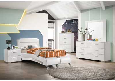 Image for Jeremaine 4-piece Full Platform Bedroom Set Glossy White