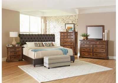 Image for Gresham Brown & Bourbon Upholstered Full 4 Piece Bedroom Set